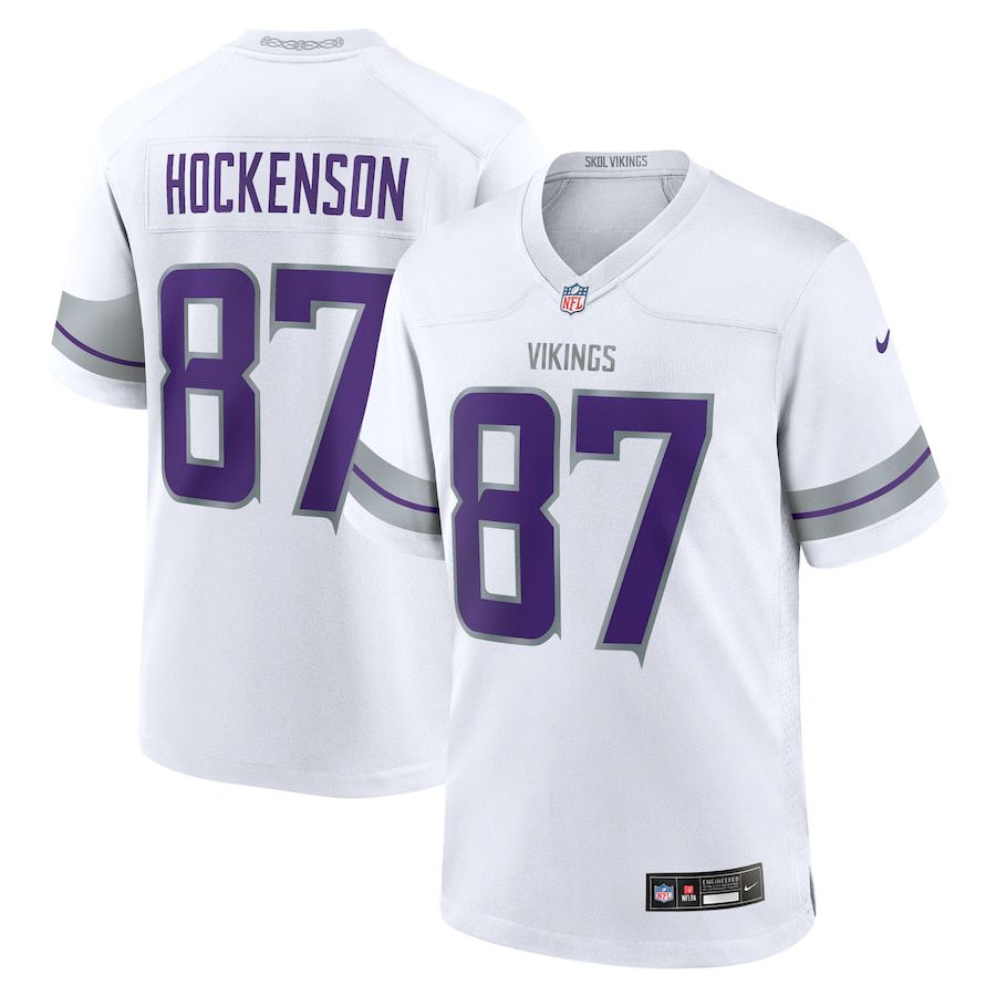 Men Minnesota Vikings 87 T.J. Hockenson Nike White Alternate Game Player NFL Jersey